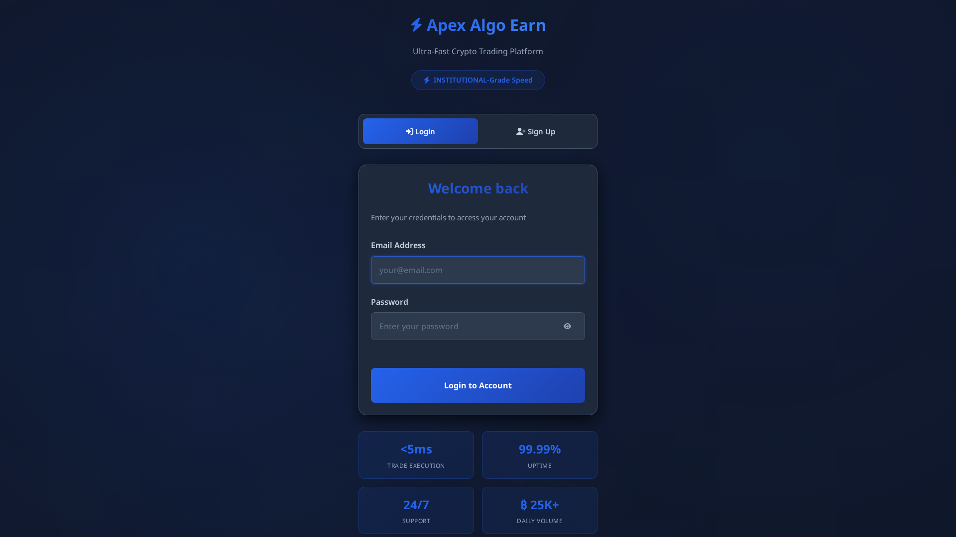 Screenshot of apexalgoearn.com
