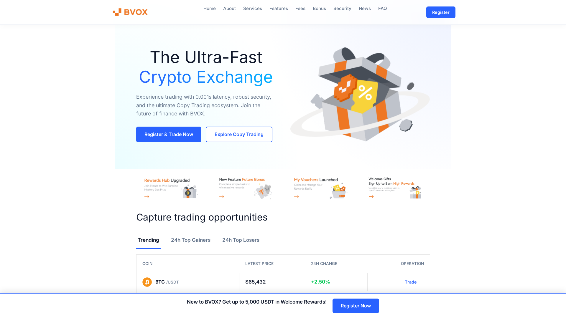 Screenshot of bvox.exchange