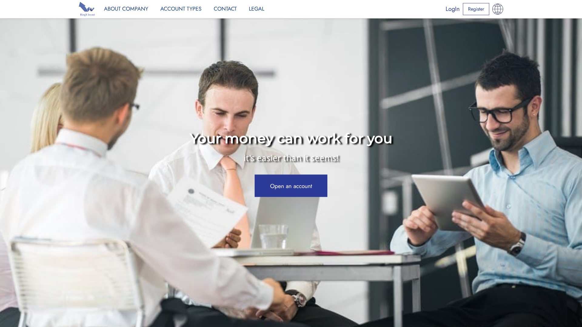 Screenshot of bingxinvestments.com