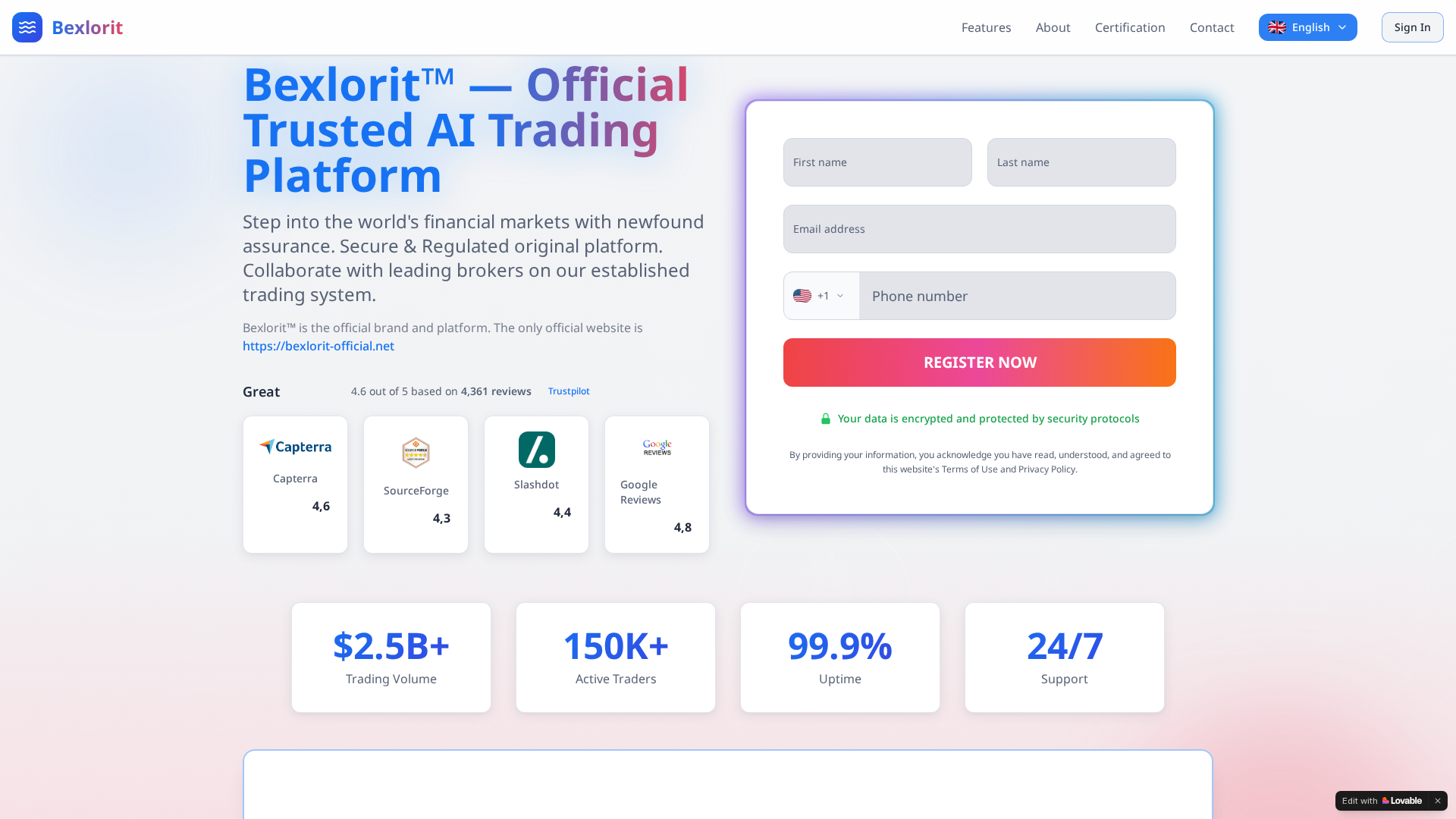 Screenshot of bexlorit-official.net