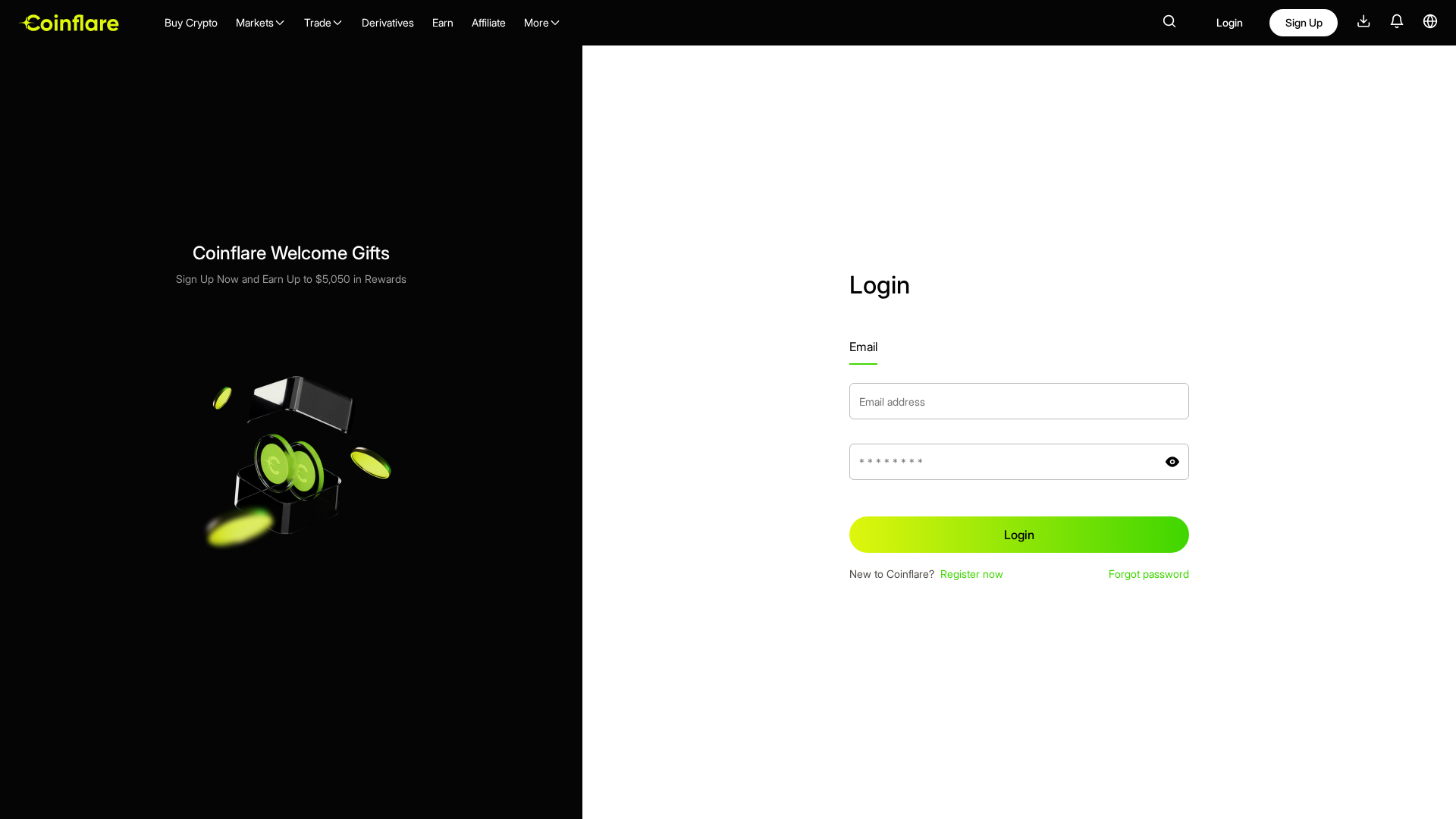 Screenshot of coinflare-login.at