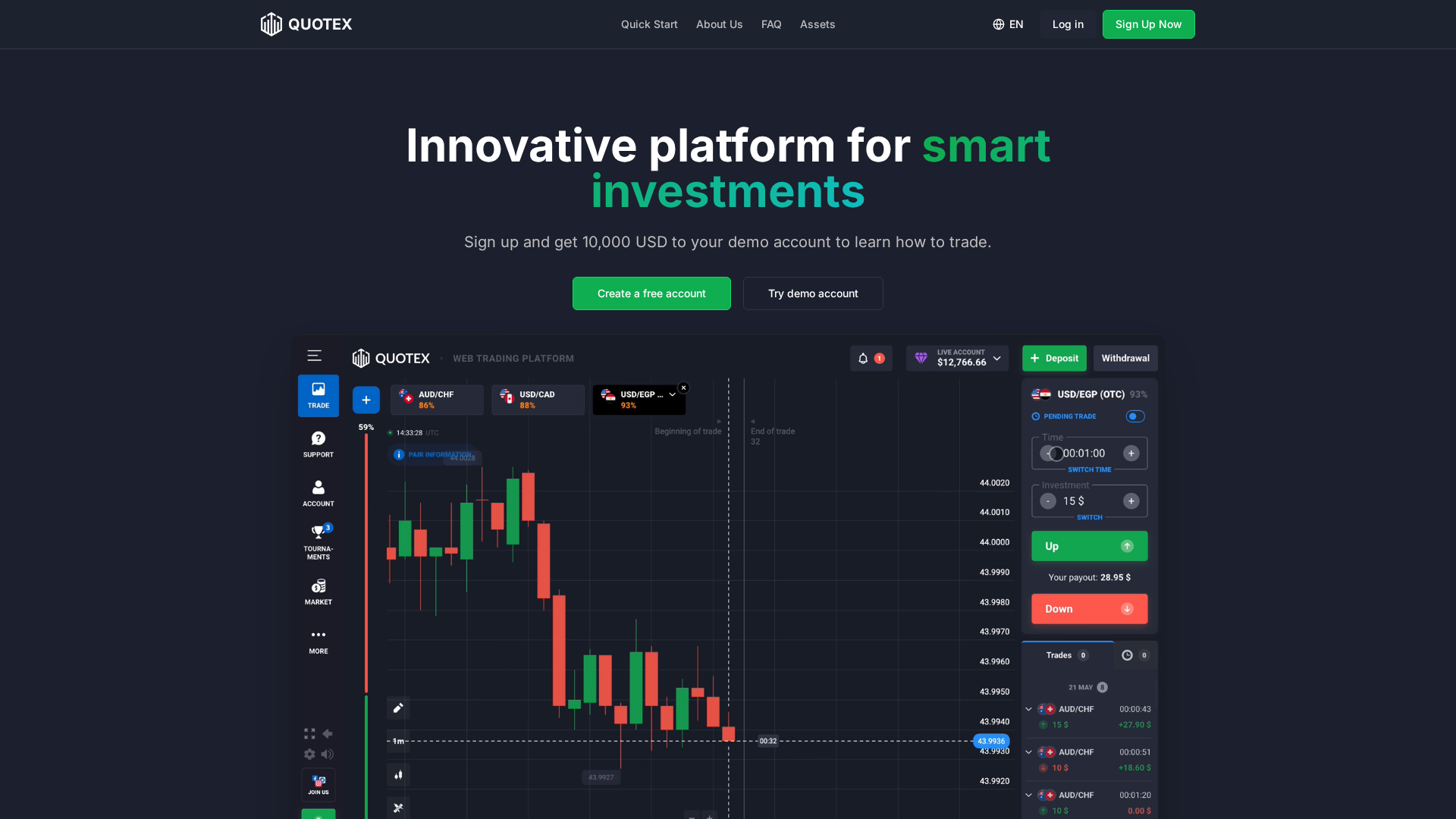 Screenshot of quotex.fun