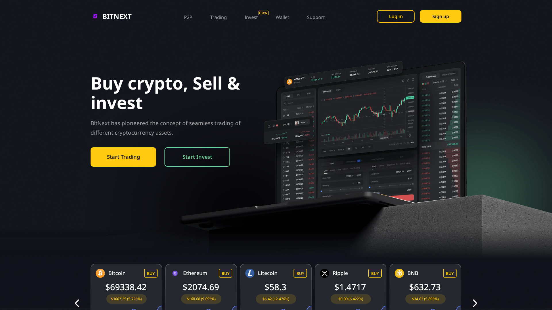 Screenshot of bitnextexchange.com