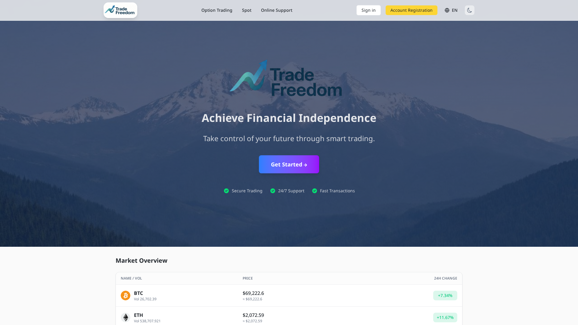 Screenshot of tradefreedoms.com
