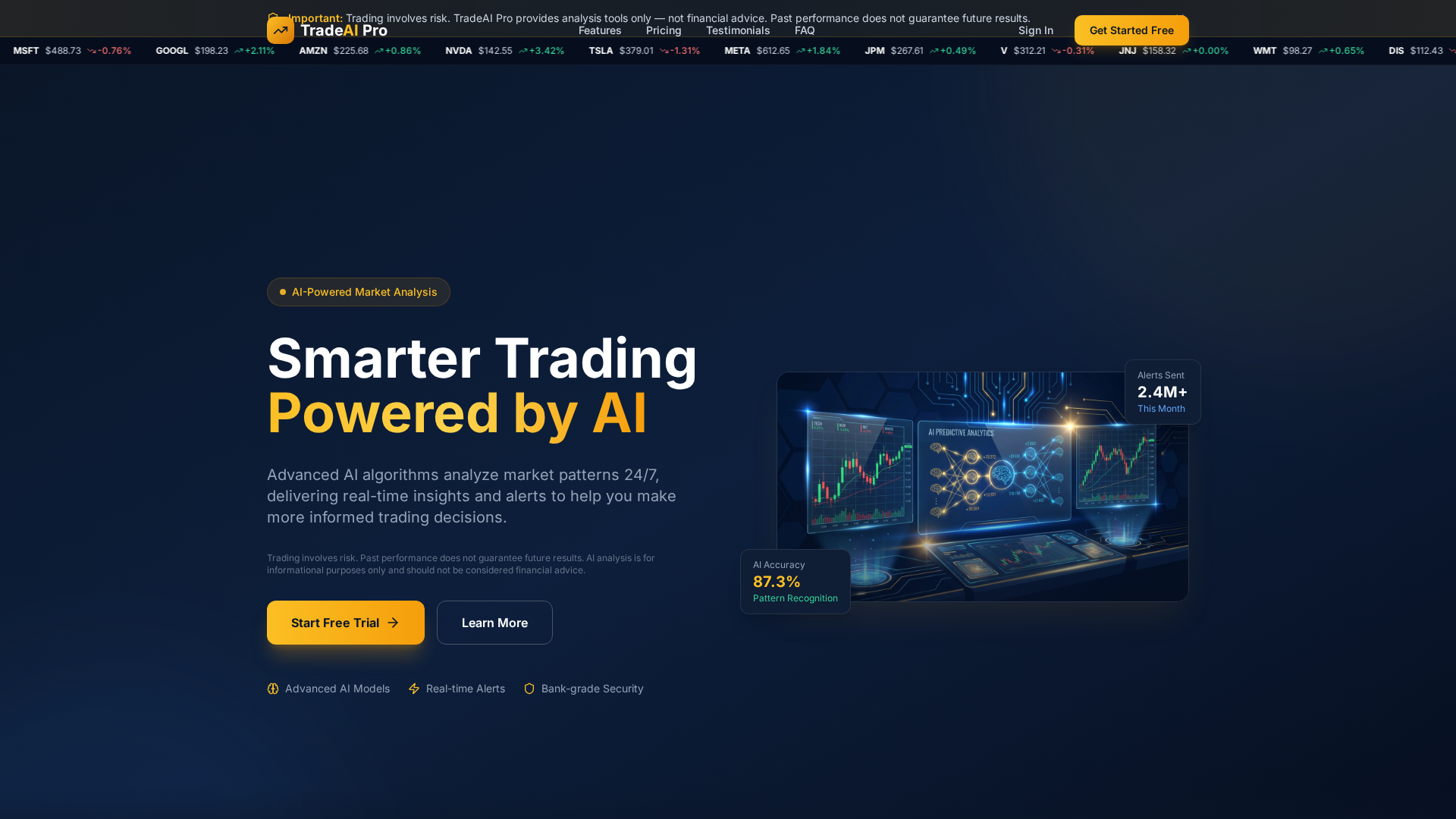 Screenshot of stockalgorithympro.com