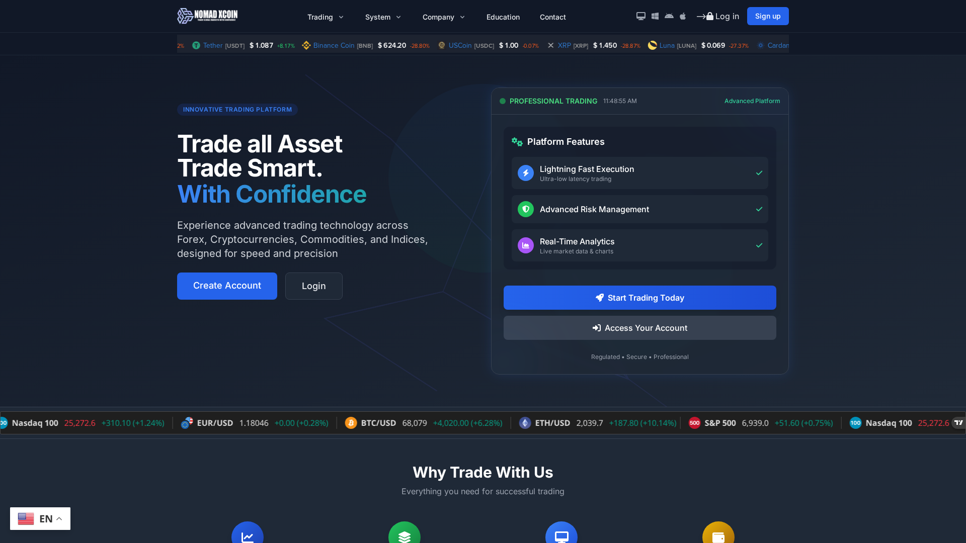 Screenshot of nomadxcoin.com