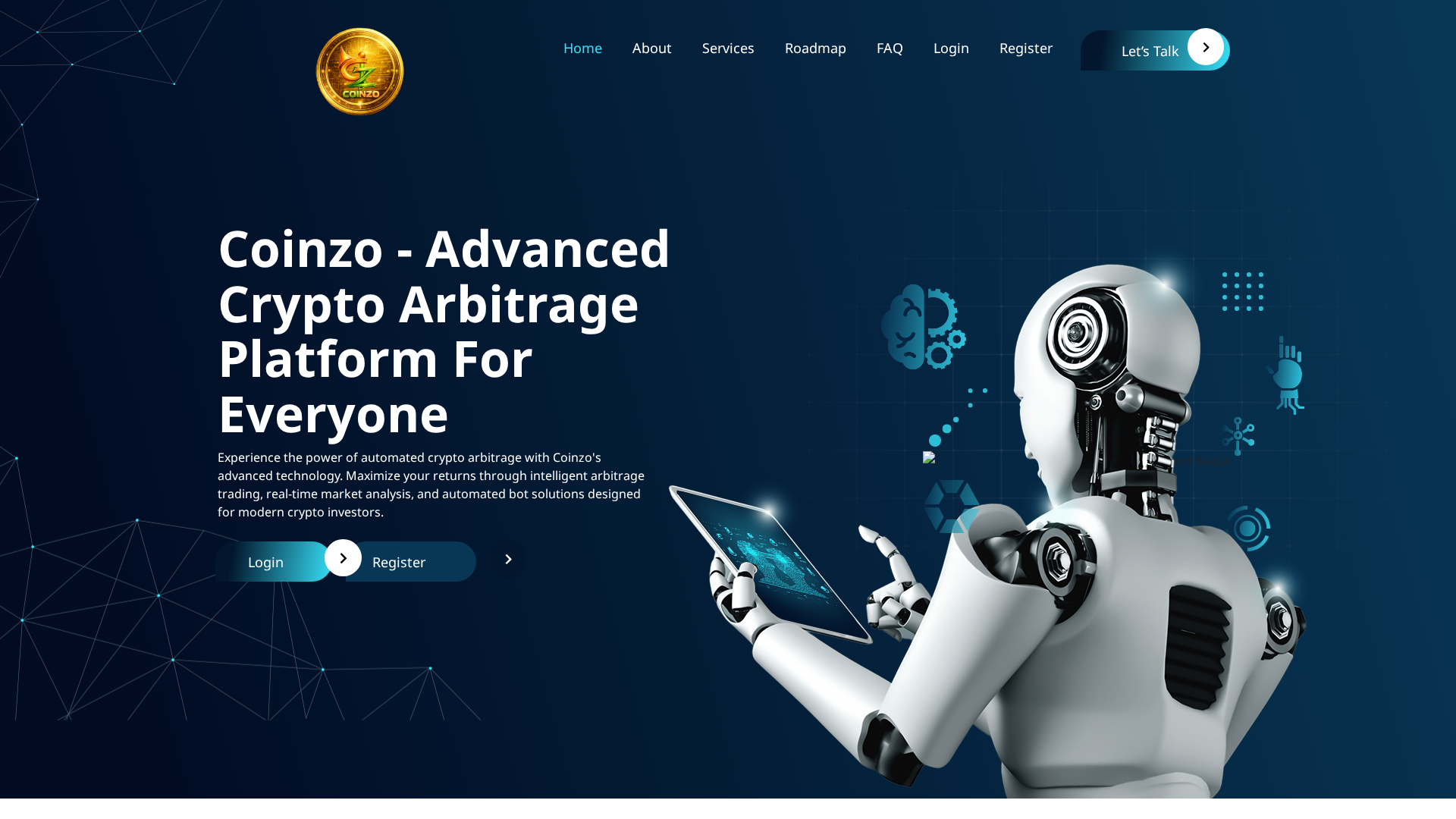 Screenshot of coinzo.live