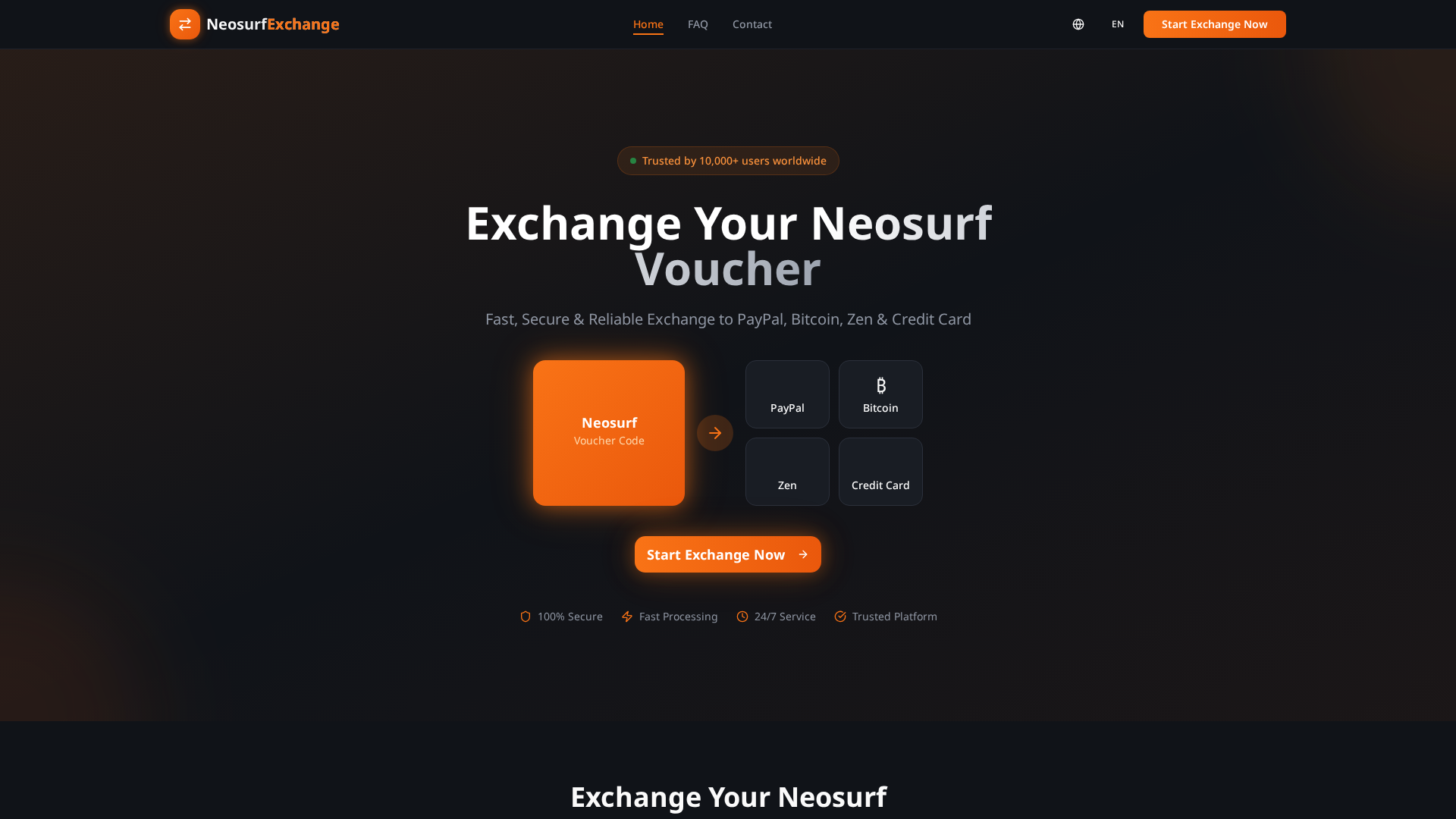 Screenshot of neosurf-exchange.store