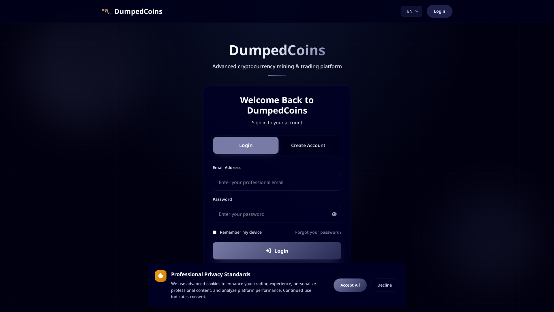 Screenshot of dumpedcoins.co.za