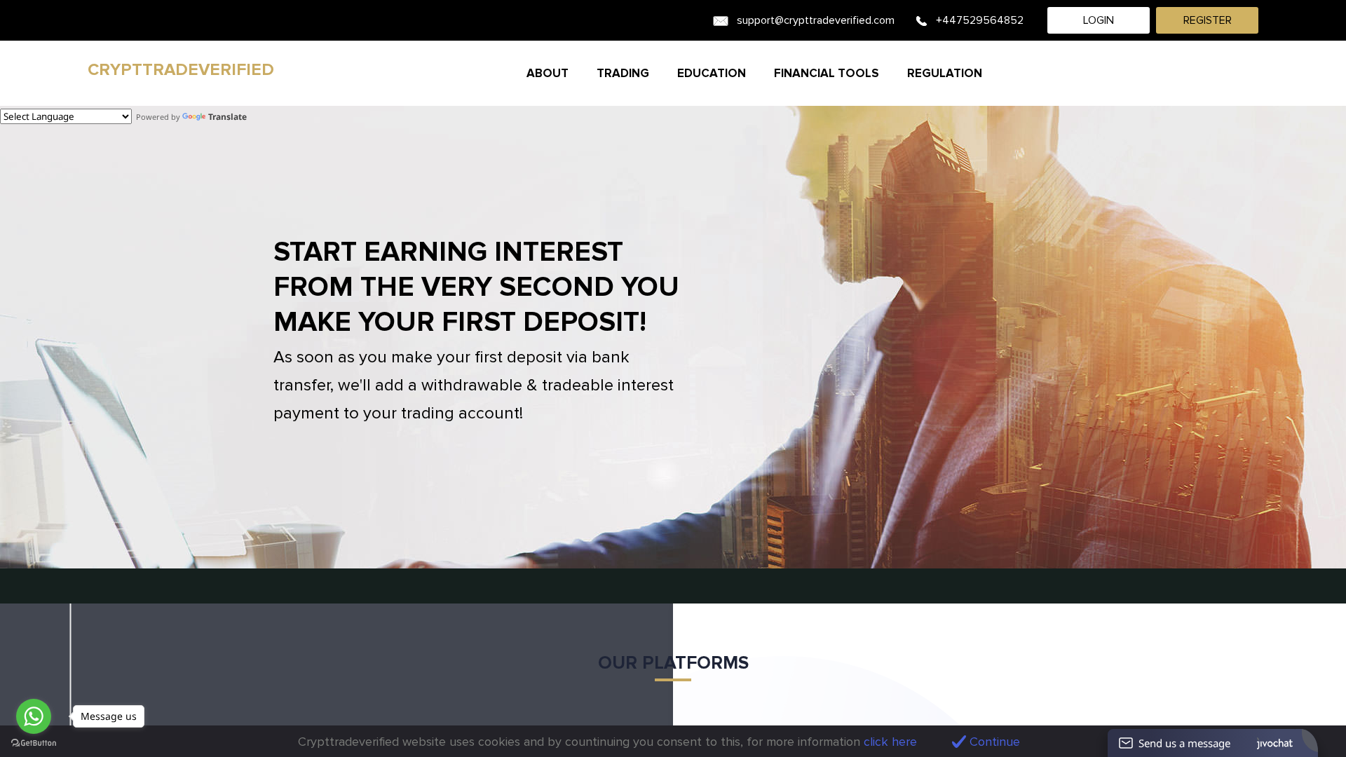 Screenshot of crypttradeverified.com