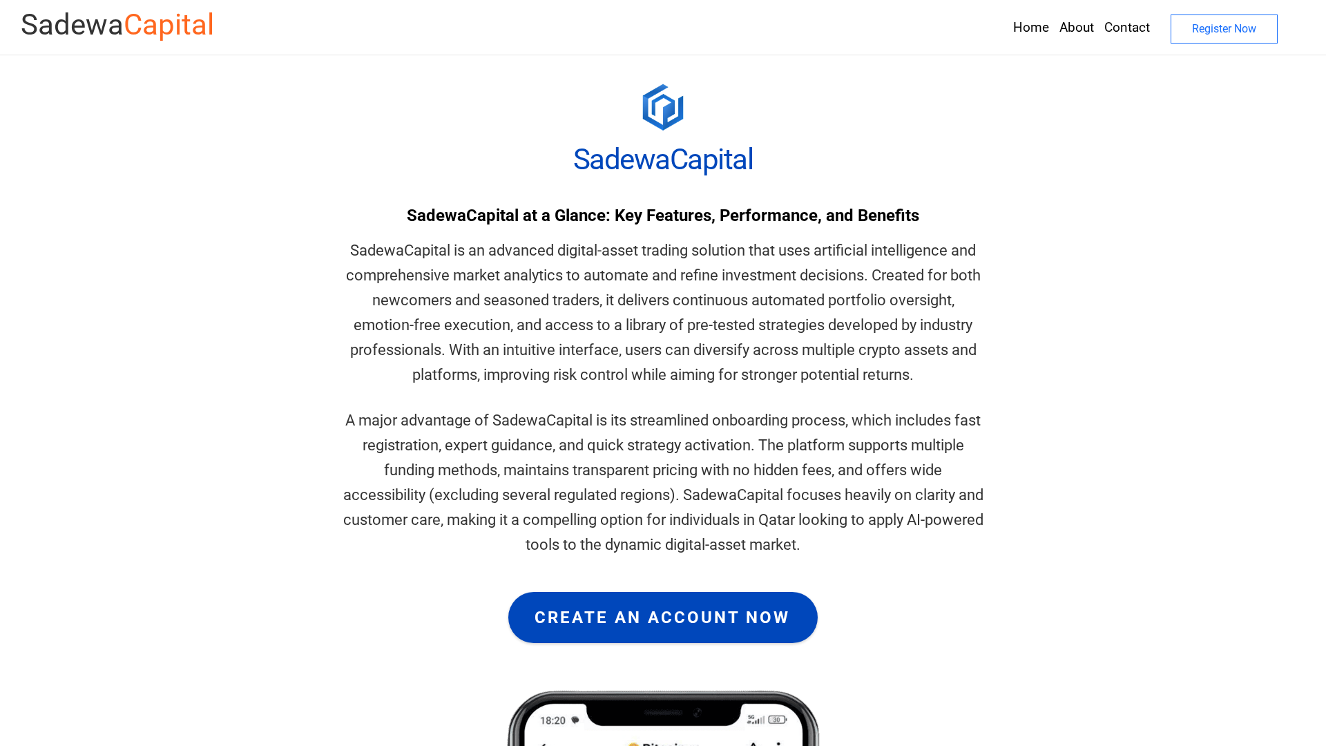 Screenshot of sadewacapitalai.net