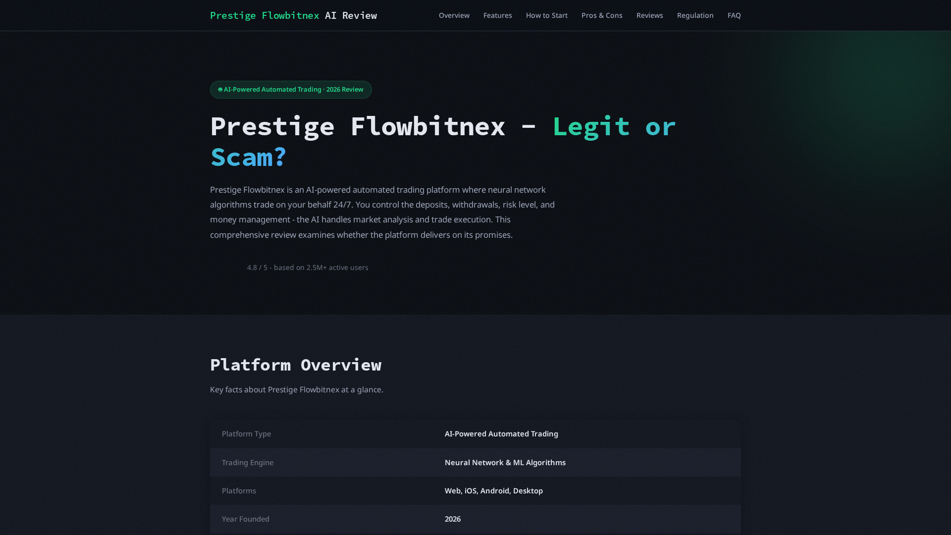 Screenshot of prestigeflowbitnex-official.com