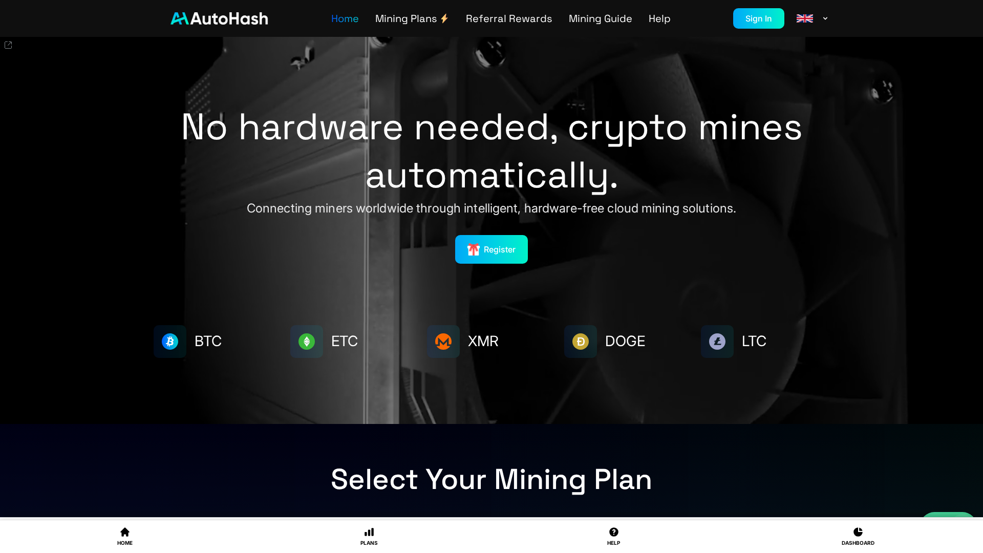 Screenshot of autohash.co