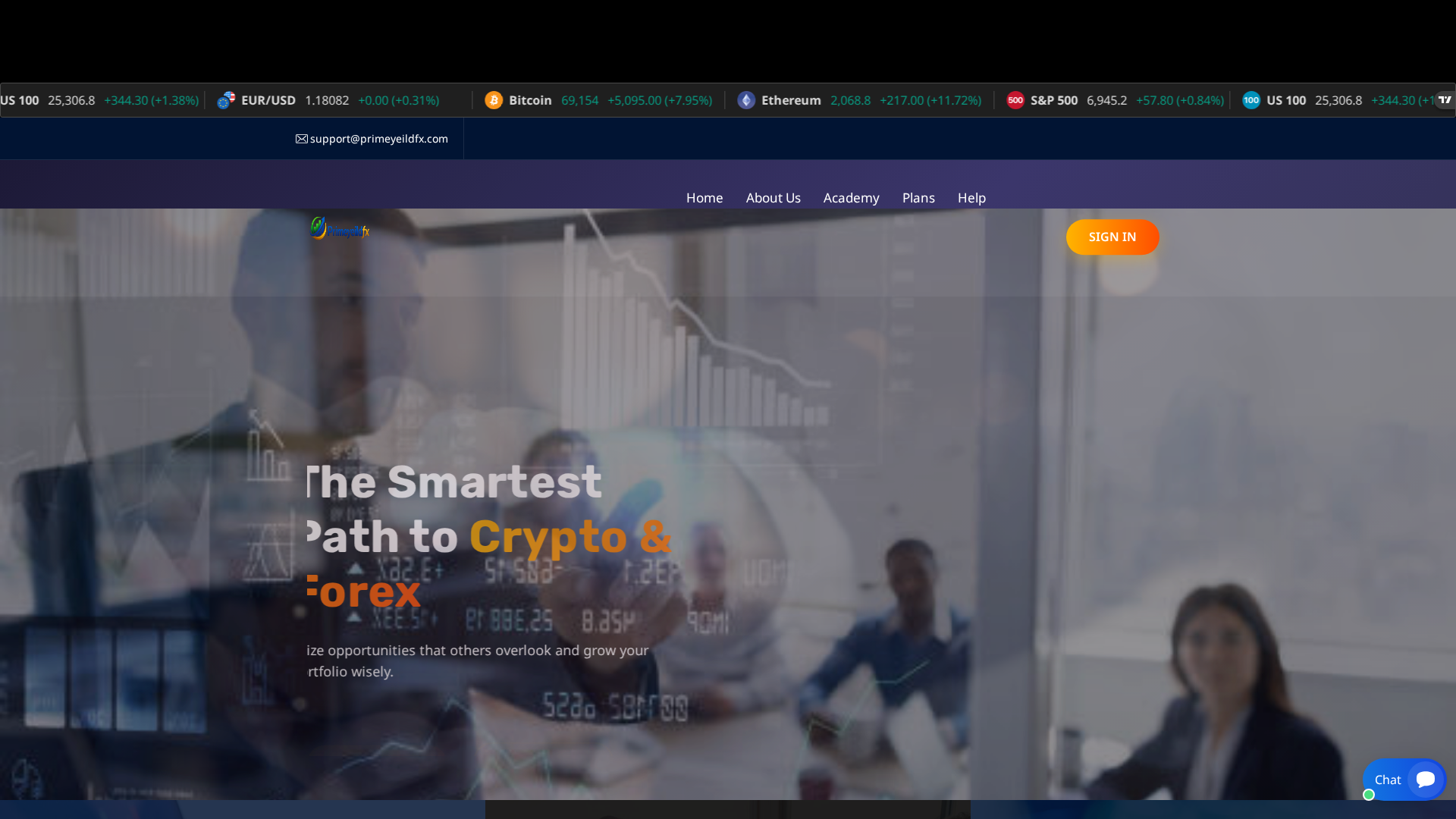 Screenshot of primeyeildfx.com