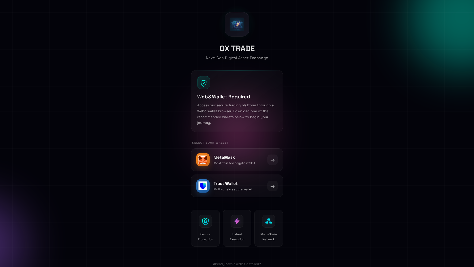 Screenshot of oxtradepro.com