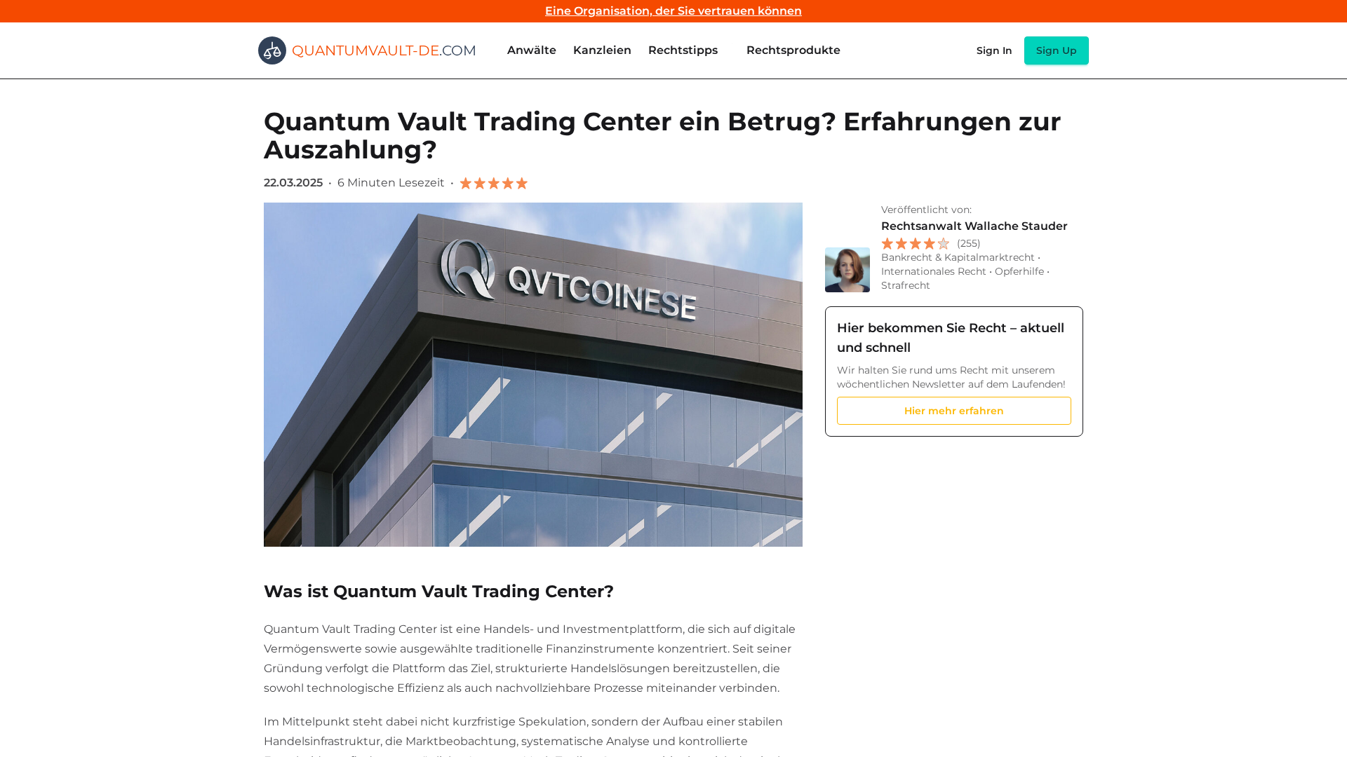 Screenshot of quantumvault-de.com