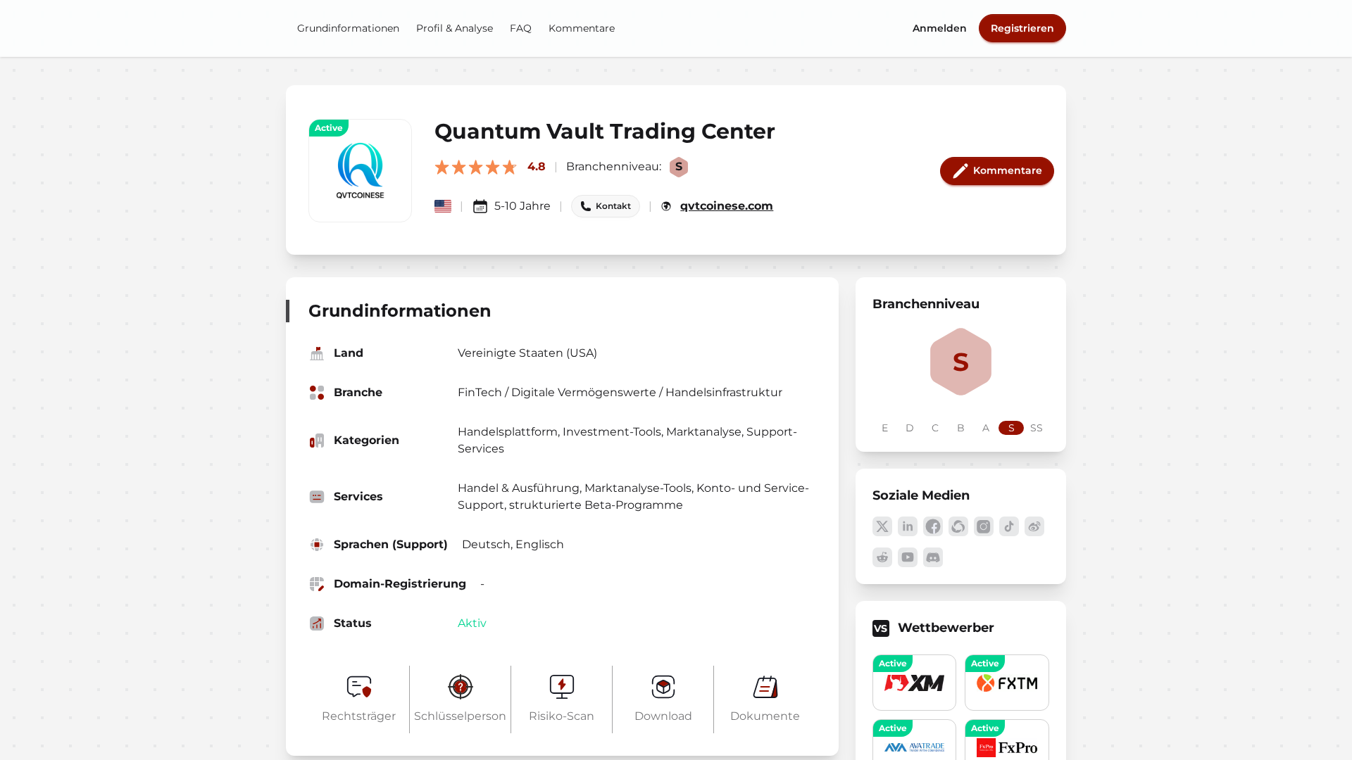Screenshot of quantum-vault.review