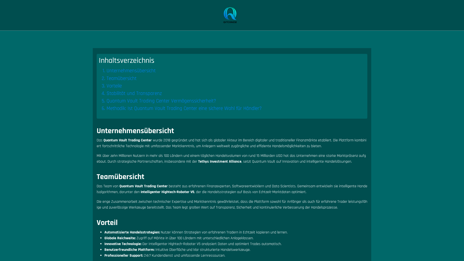 Screenshot of quantumvault-betrug.com