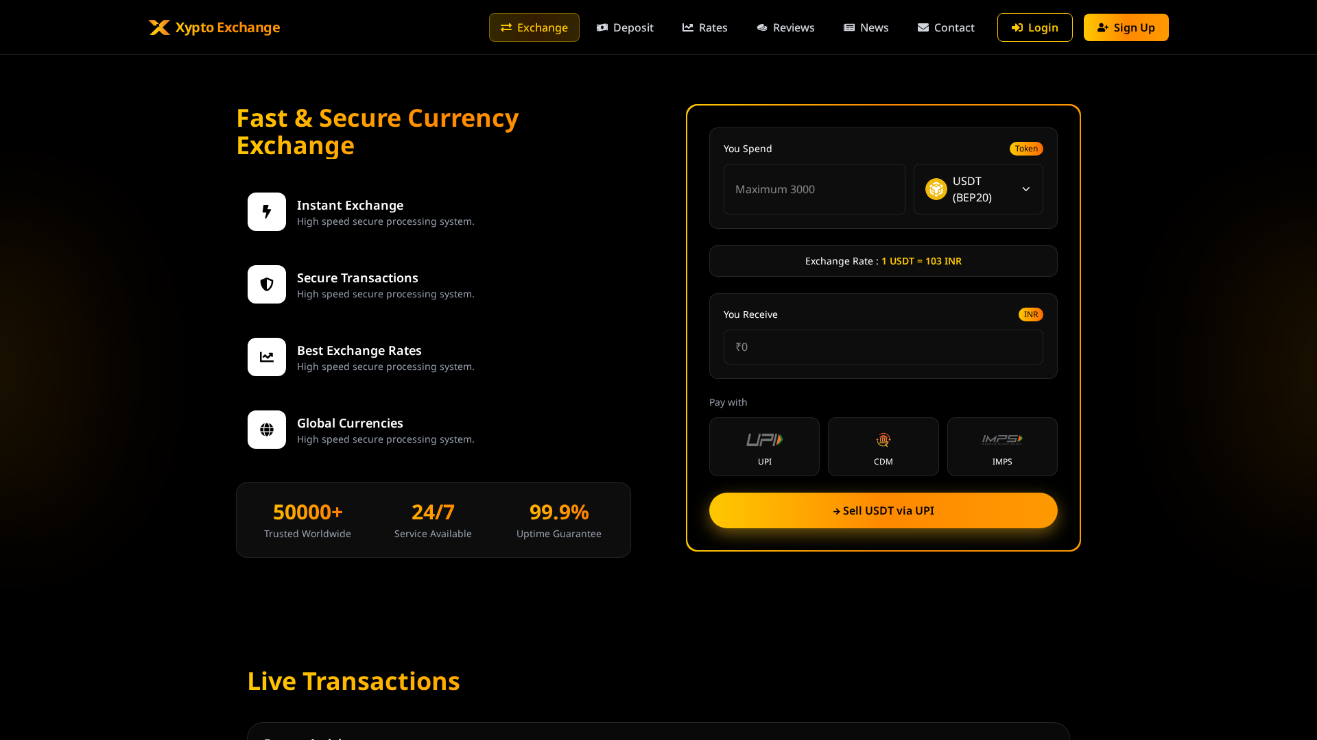Screenshot of xyptoexchange.com