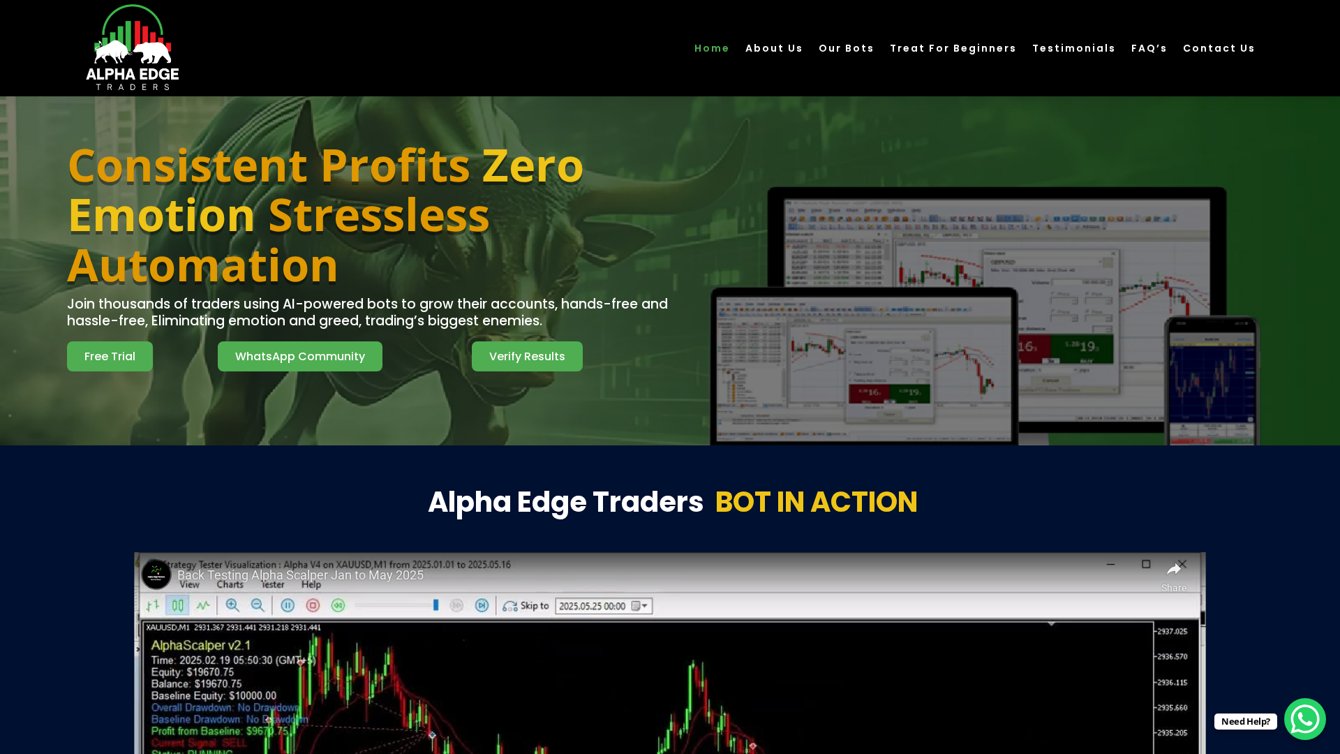 Screenshot of alphaedgetraders.com