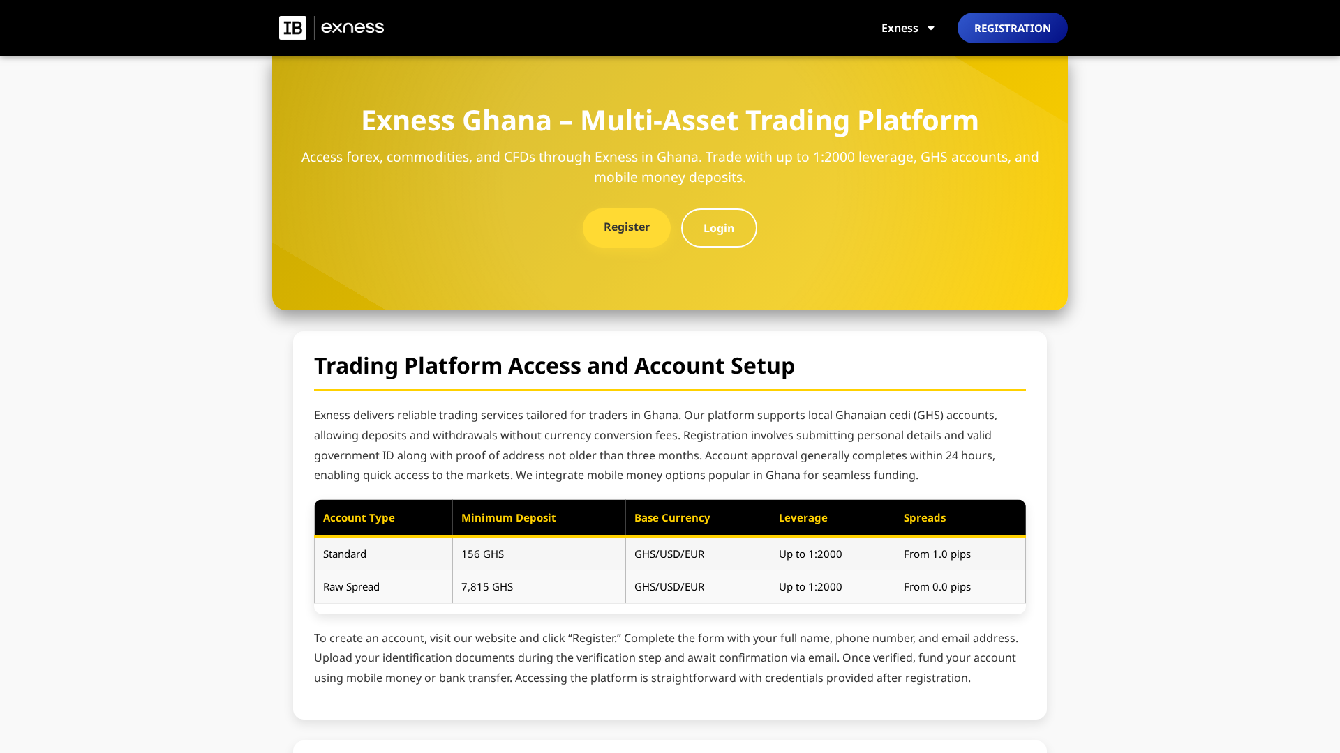 Screenshot of exforex-ghana.com