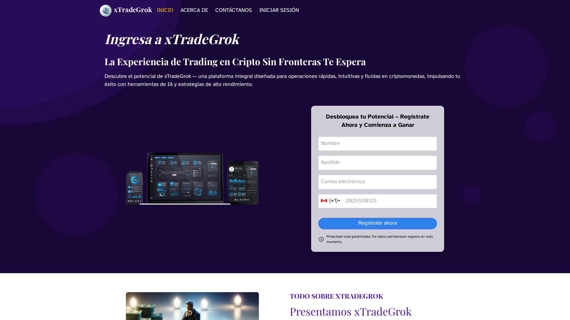 Screenshot of xtradegrok-es.sbs