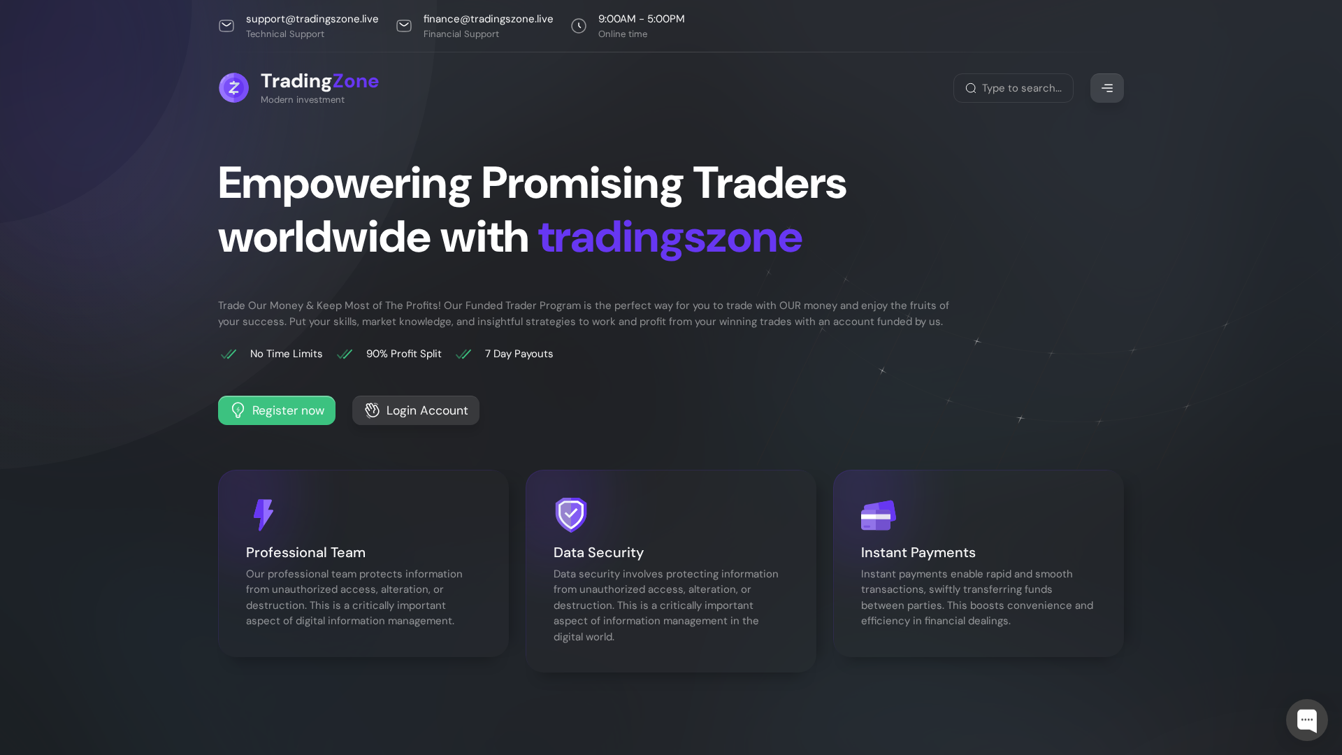 Screenshot of tradingszone.live