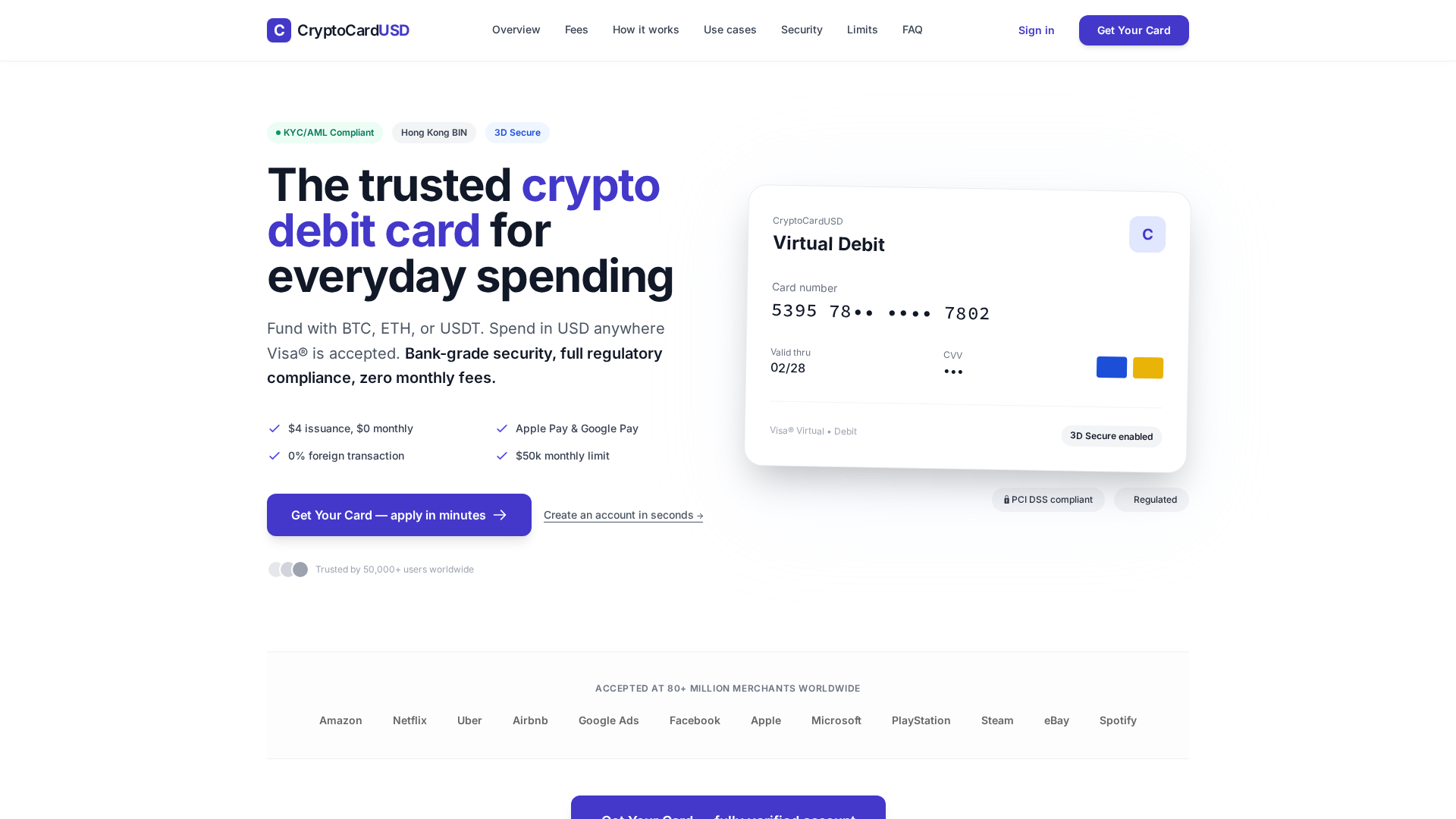 Screenshot of cryptocardusd.com