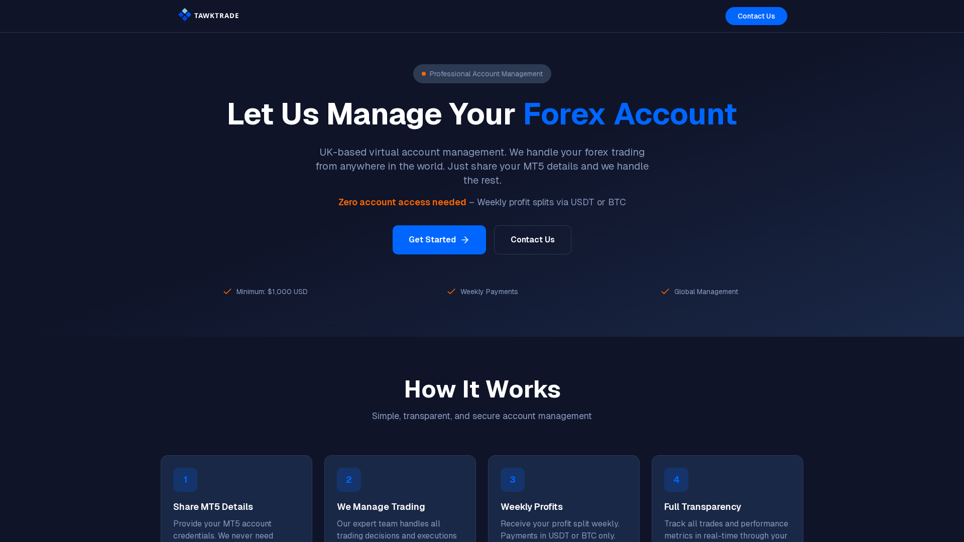 Screenshot of tawktrade.com