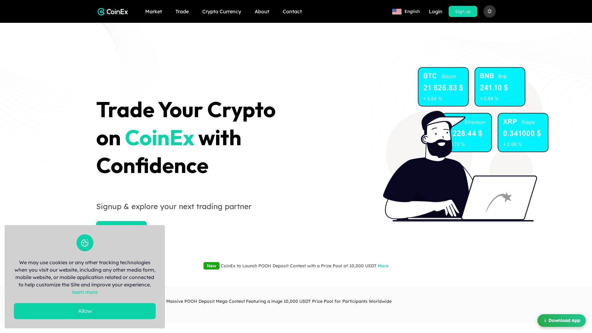 Screenshot of coinexer.com