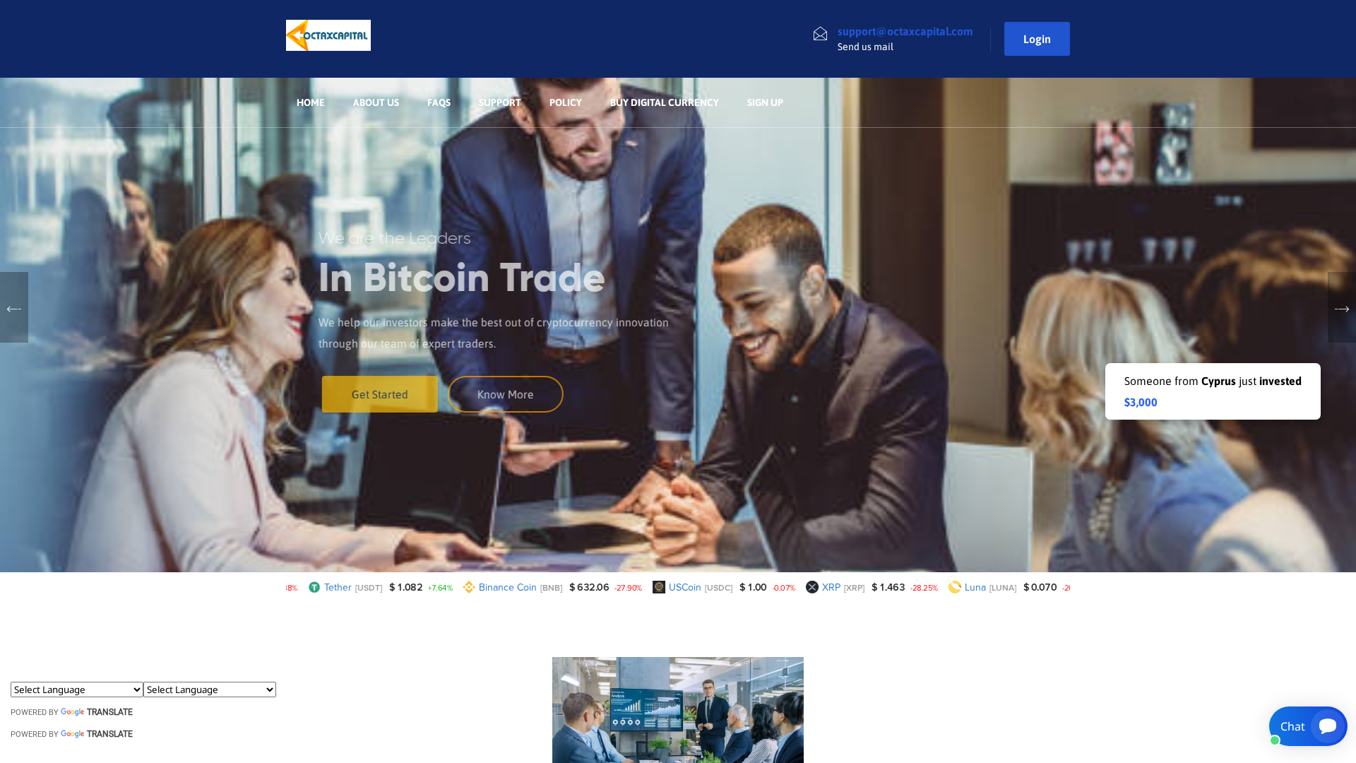 Screenshot of octaxcapital.com