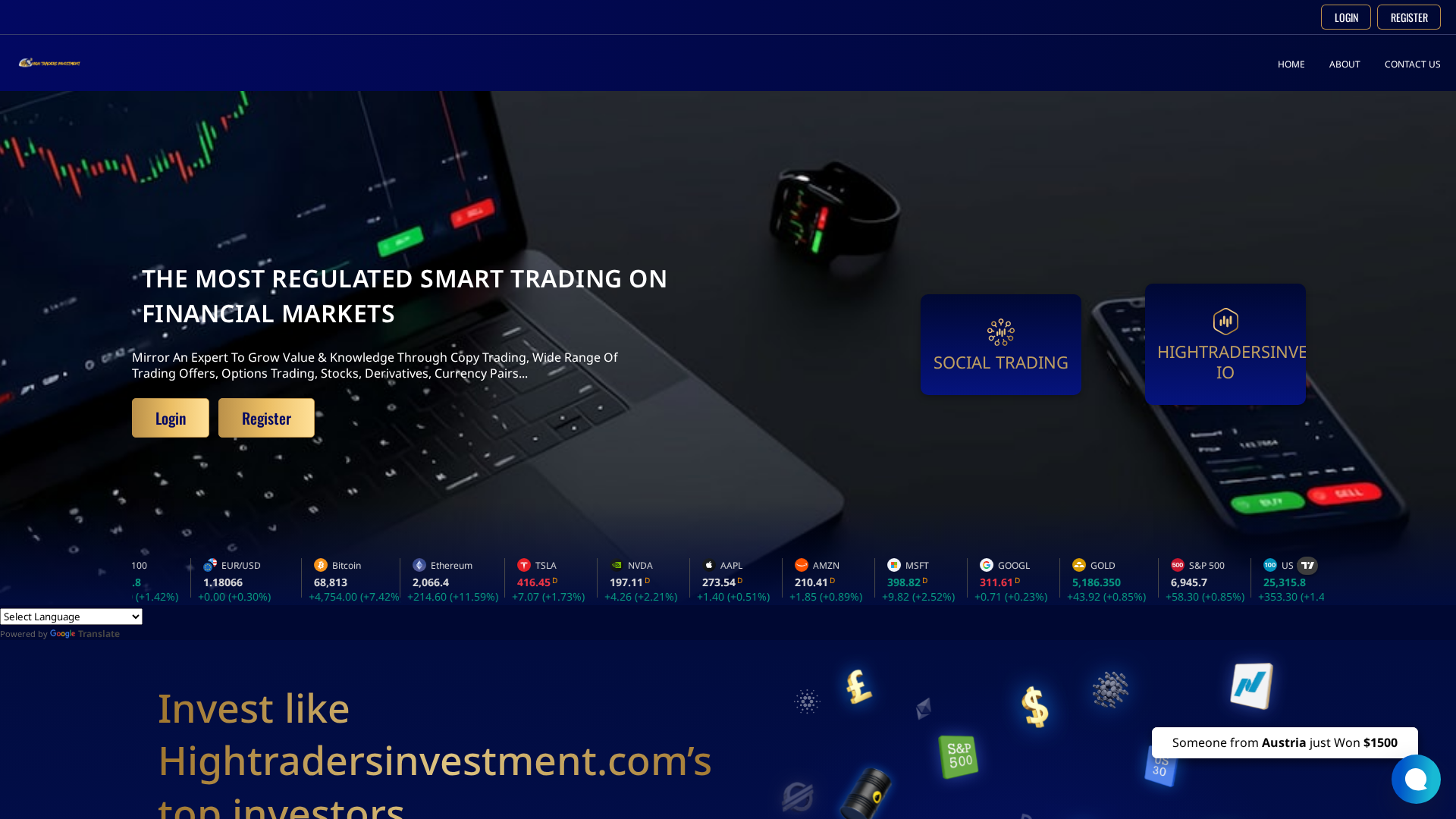 Screenshot of hightradersinvestment.com