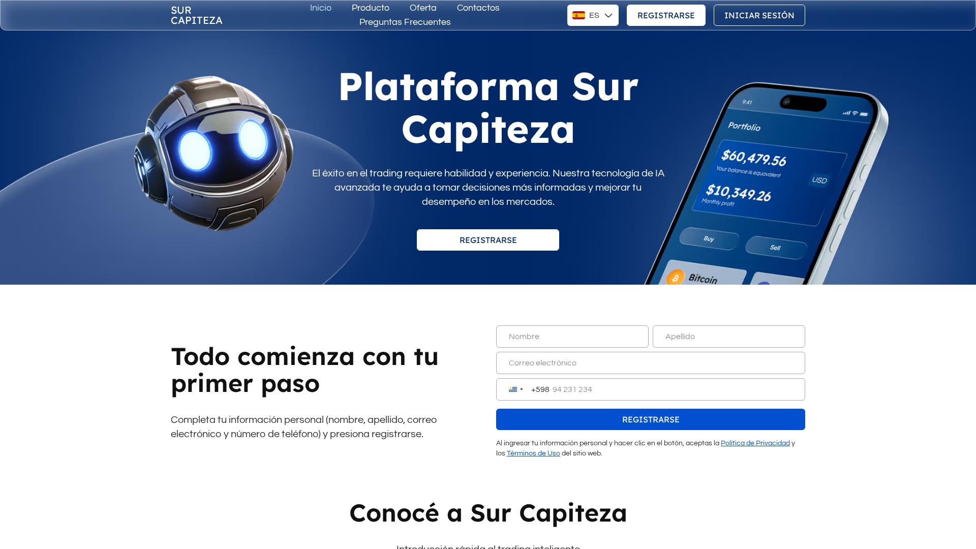 Screenshot of sur-capiteza.com