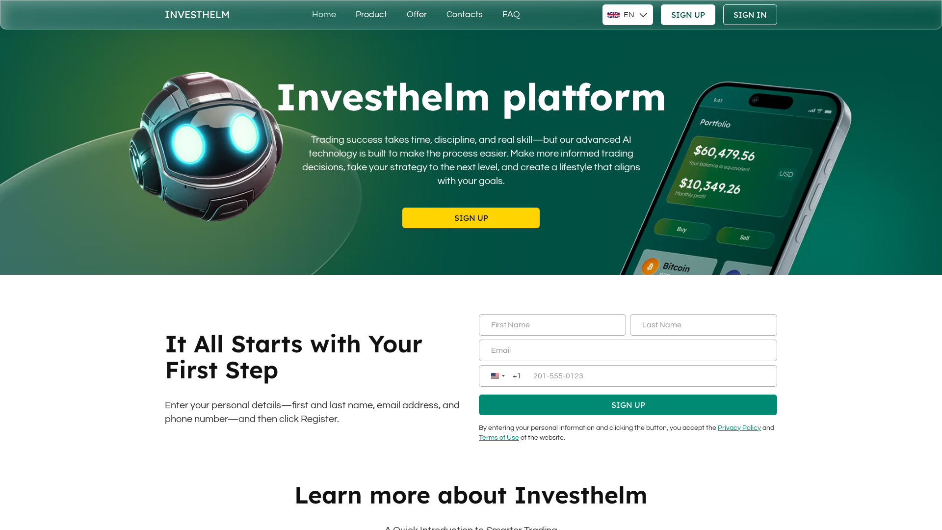 Screenshot of investhelm.com