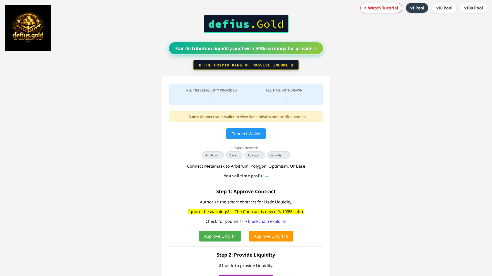 Screenshot of defius.gold