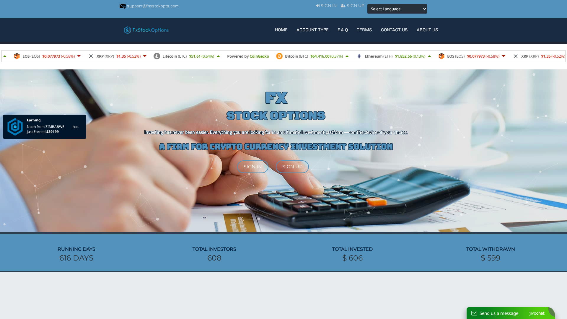 Screenshot of fnxstckopts.com