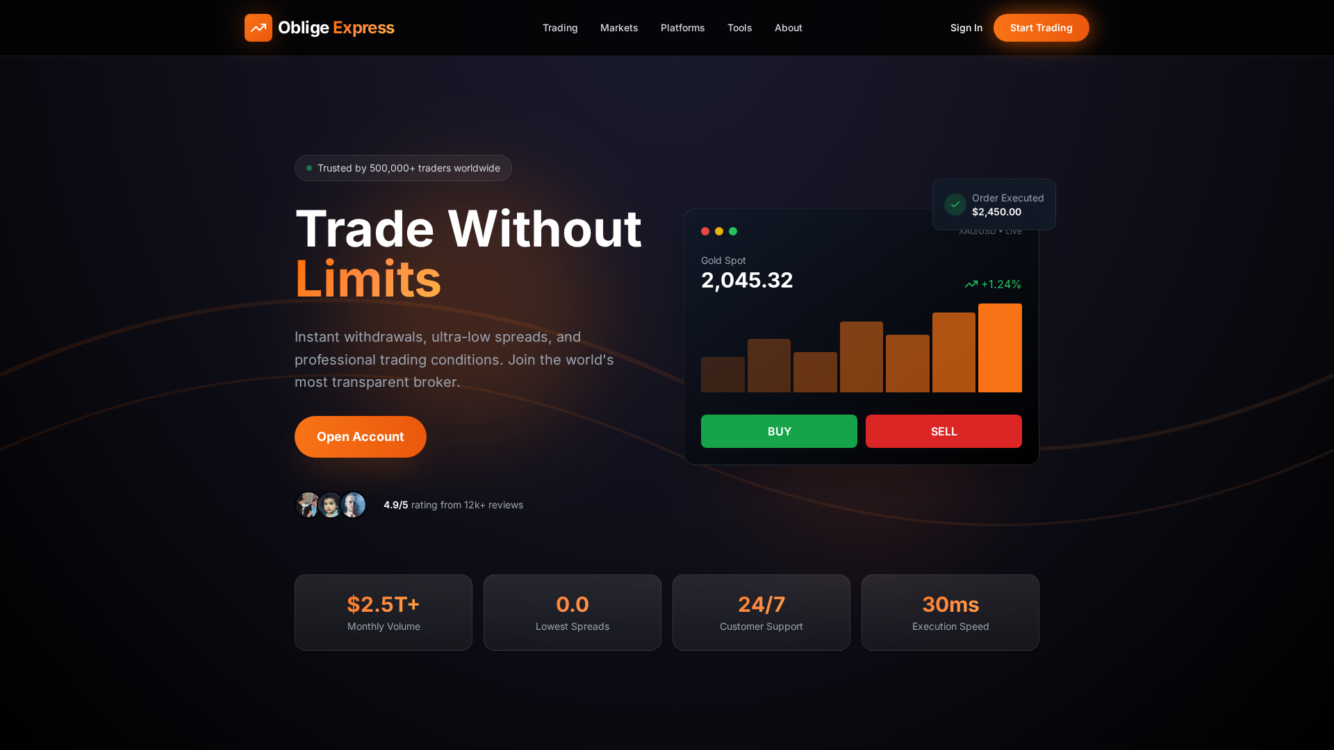 Screenshot of obligeexpress.com