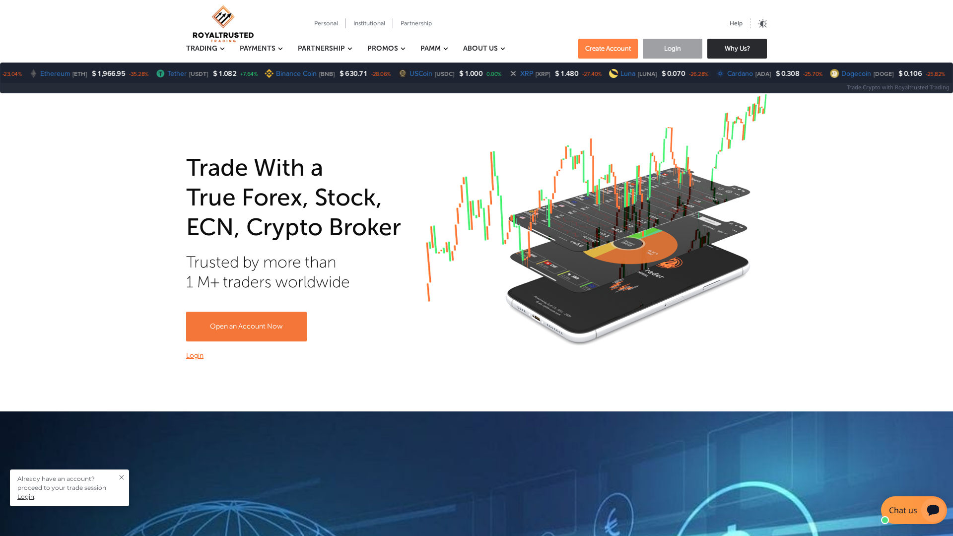 Screenshot of royaltrustedtrading.live