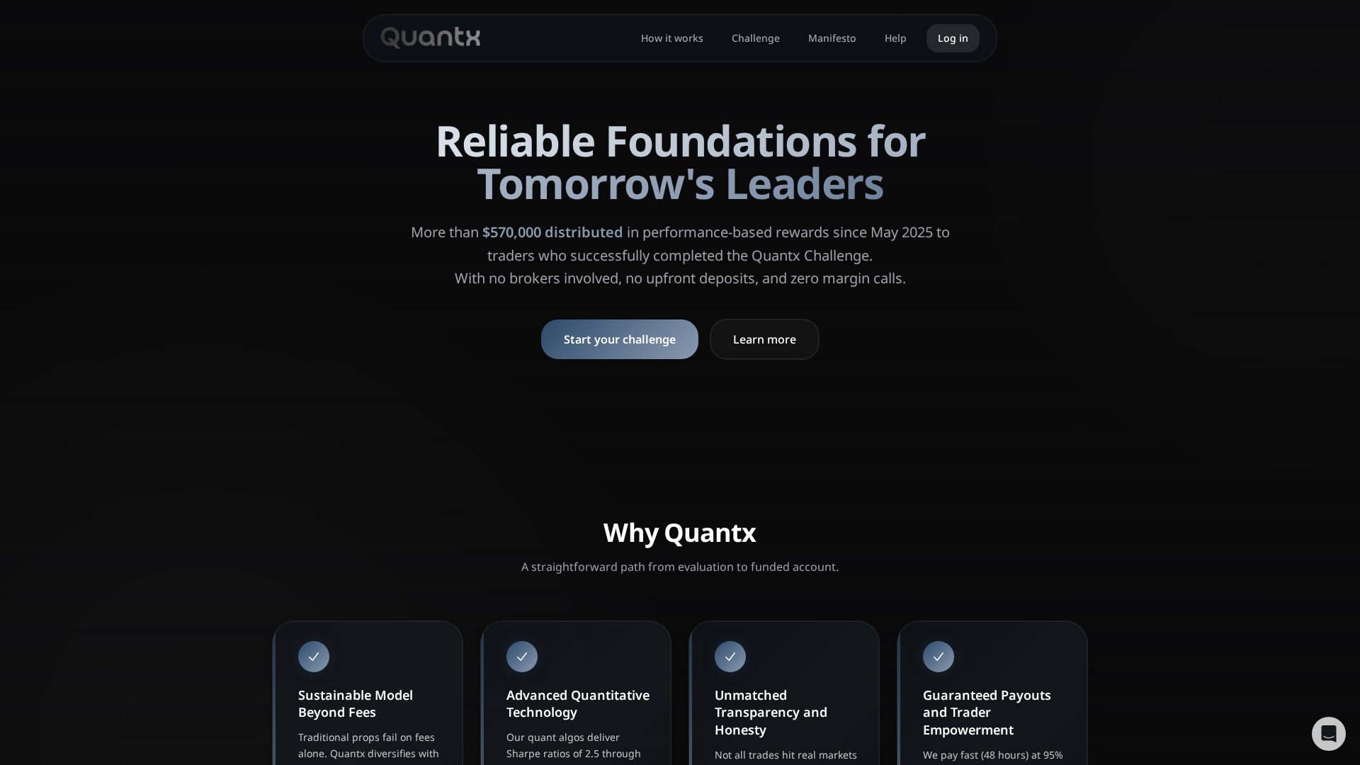 Screenshot of quantxfund.io