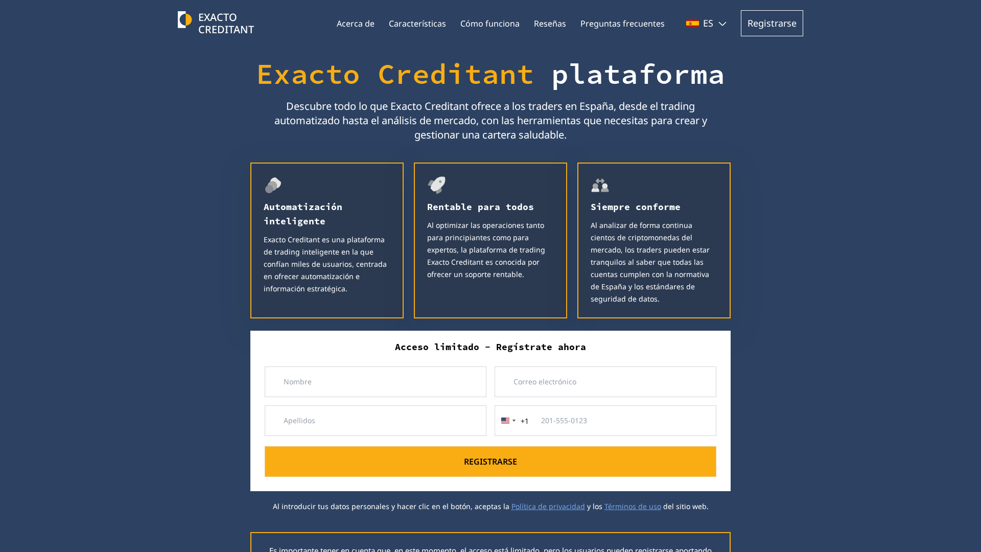 Screenshot of exacto-creditant.com