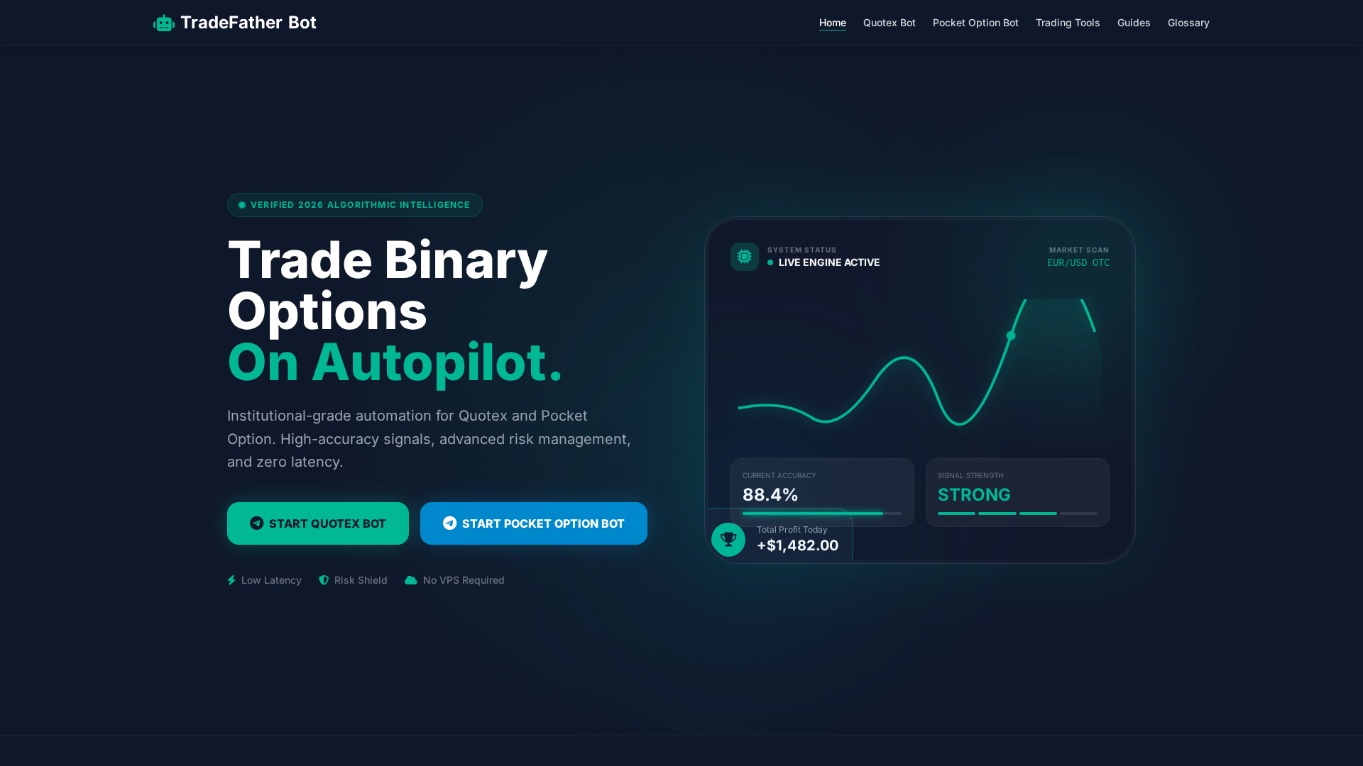 Screenshot of tradefatherbot.com