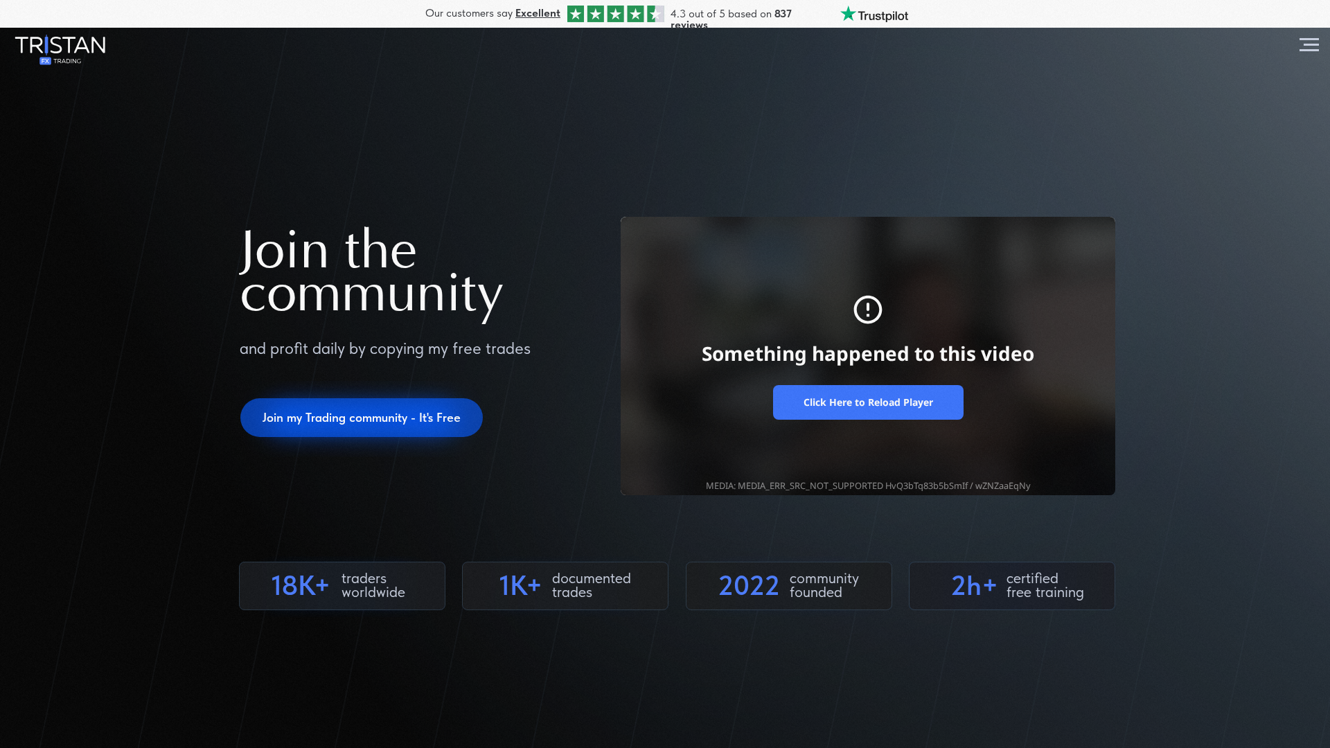 Screenshot of tristan-trading.com