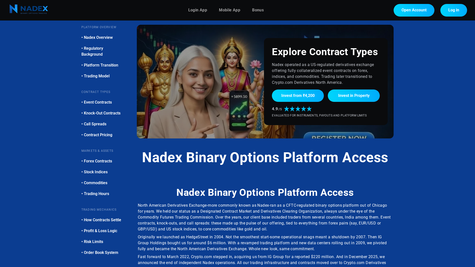 Screenshot of nadexindia.com