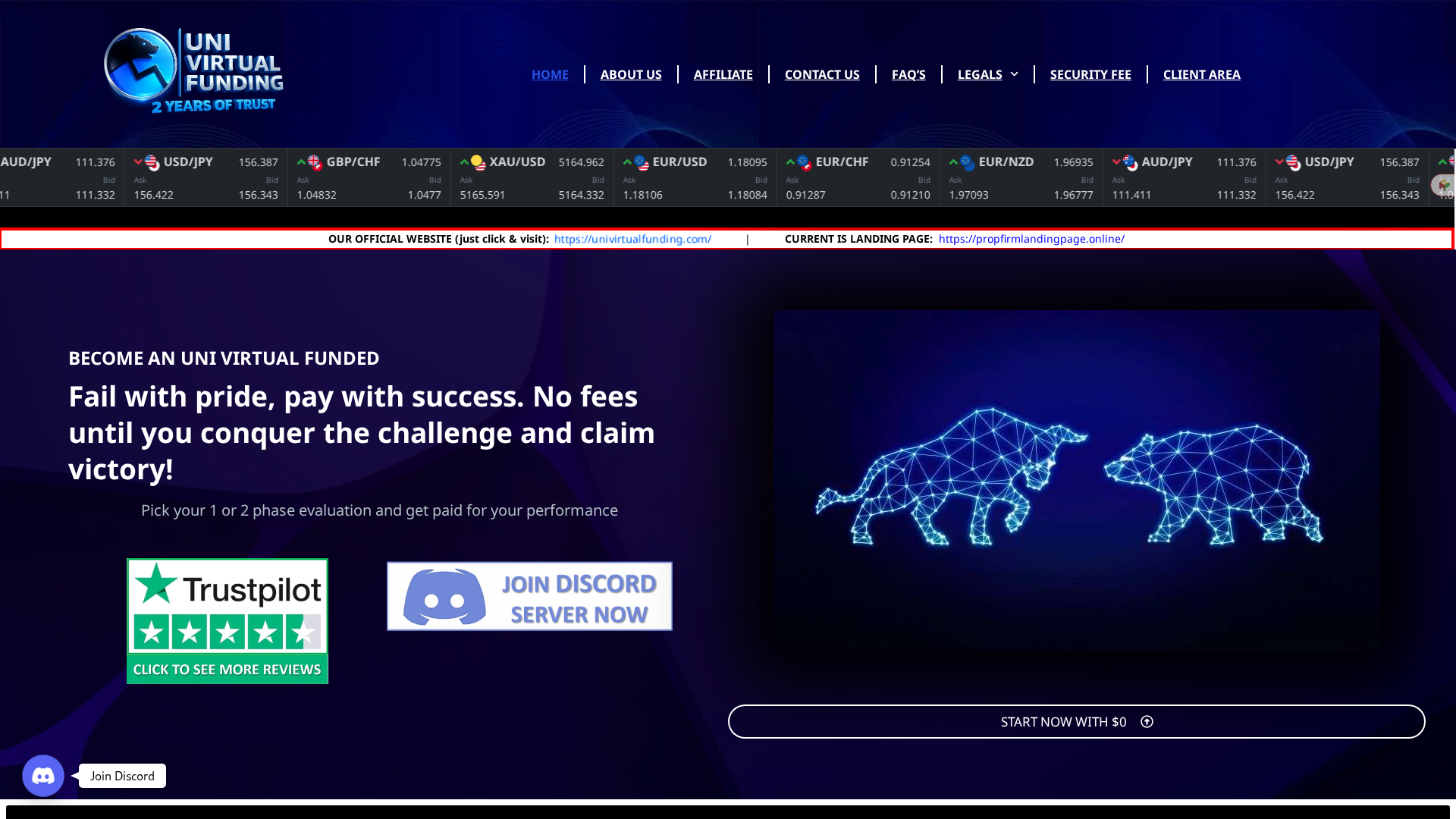 Screenshot of propfirmlandingpage.online