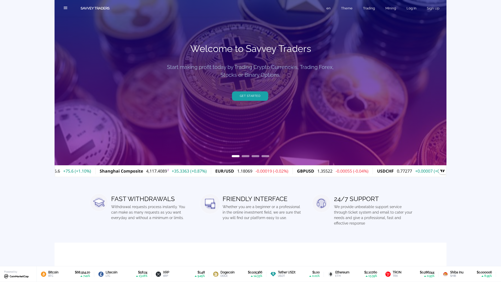 Screenshot of aurovextrades.live