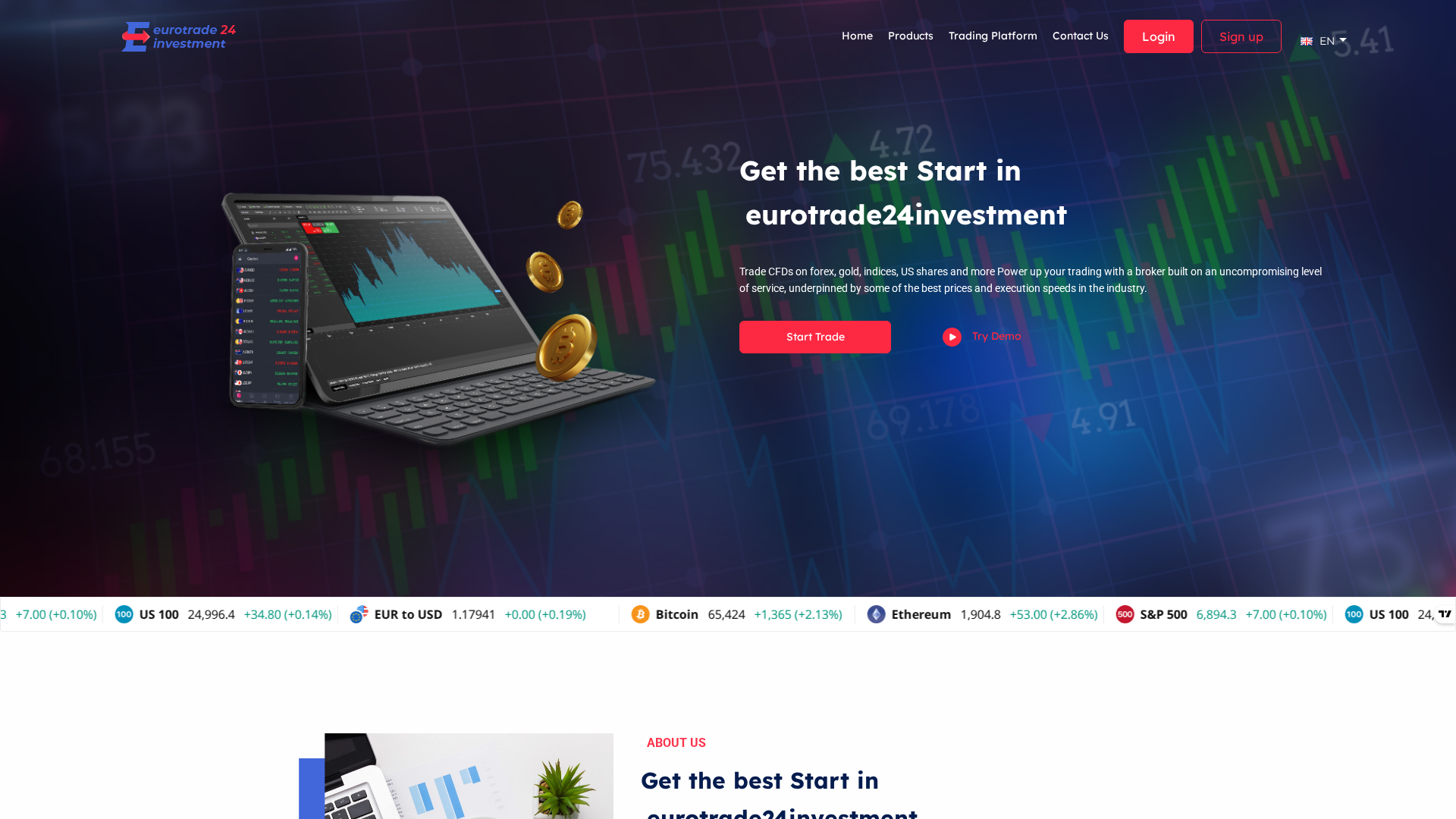 Screenshot of eurotradeinvestment24.com