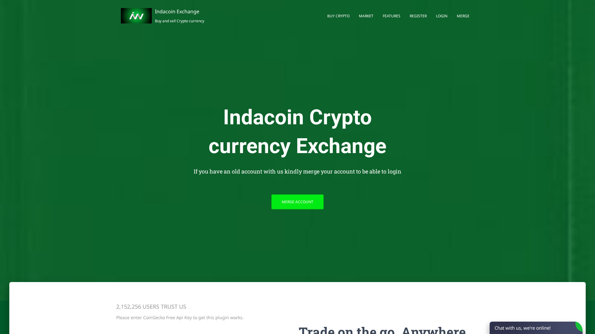 Screenshot of indacoin-exchange.com