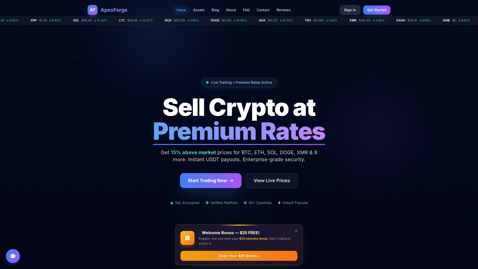 Screenshot of apexforgexchange.com