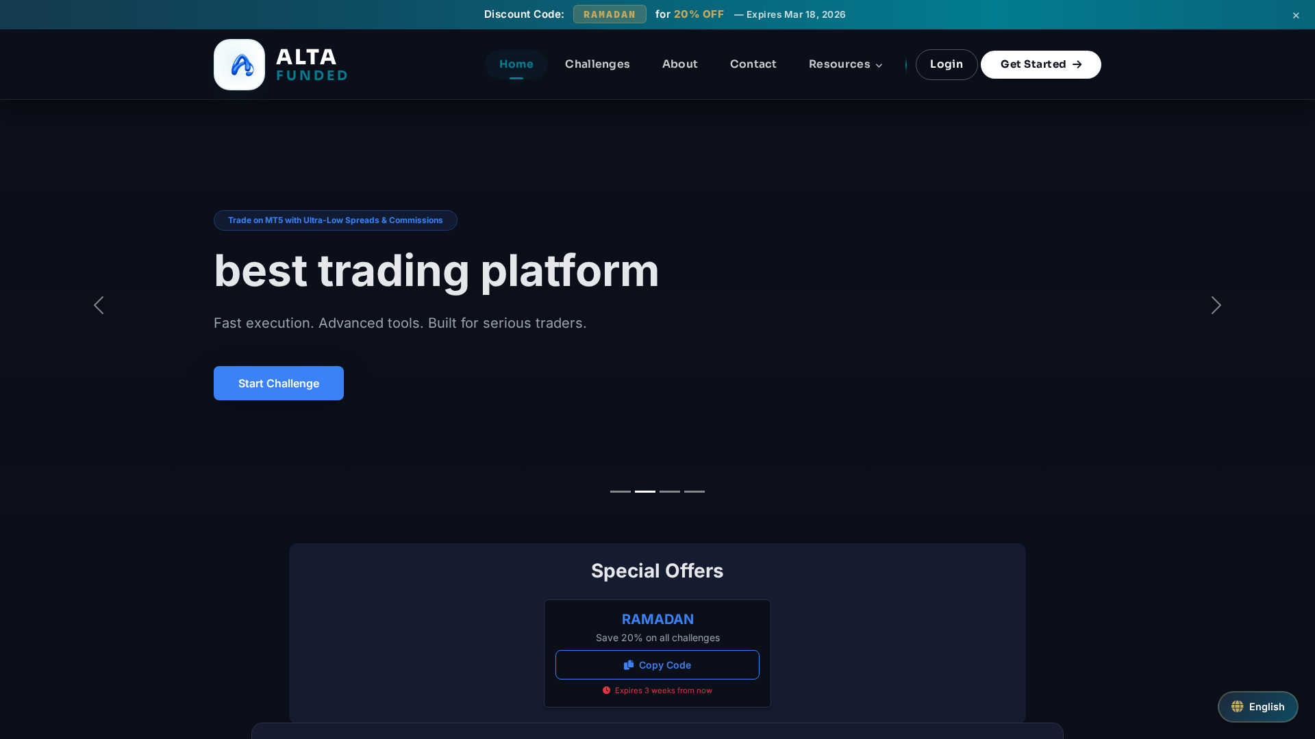 Screenshot of altafunded.com