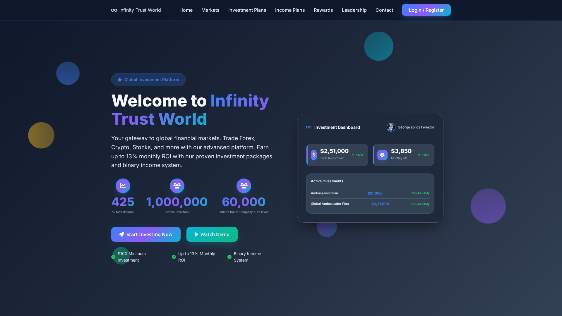 Screenshot of infinitytrustworld.com